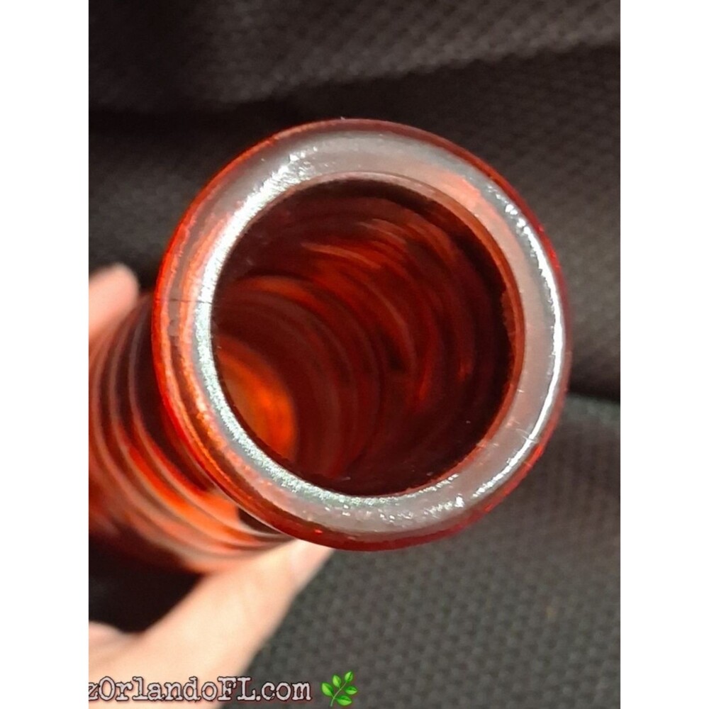 VINTAGE: Ruby Red Ripple Boho Beehive Glass Vase 8.5” Art Deco Home Decor *HTF* - Picture 8 of 8